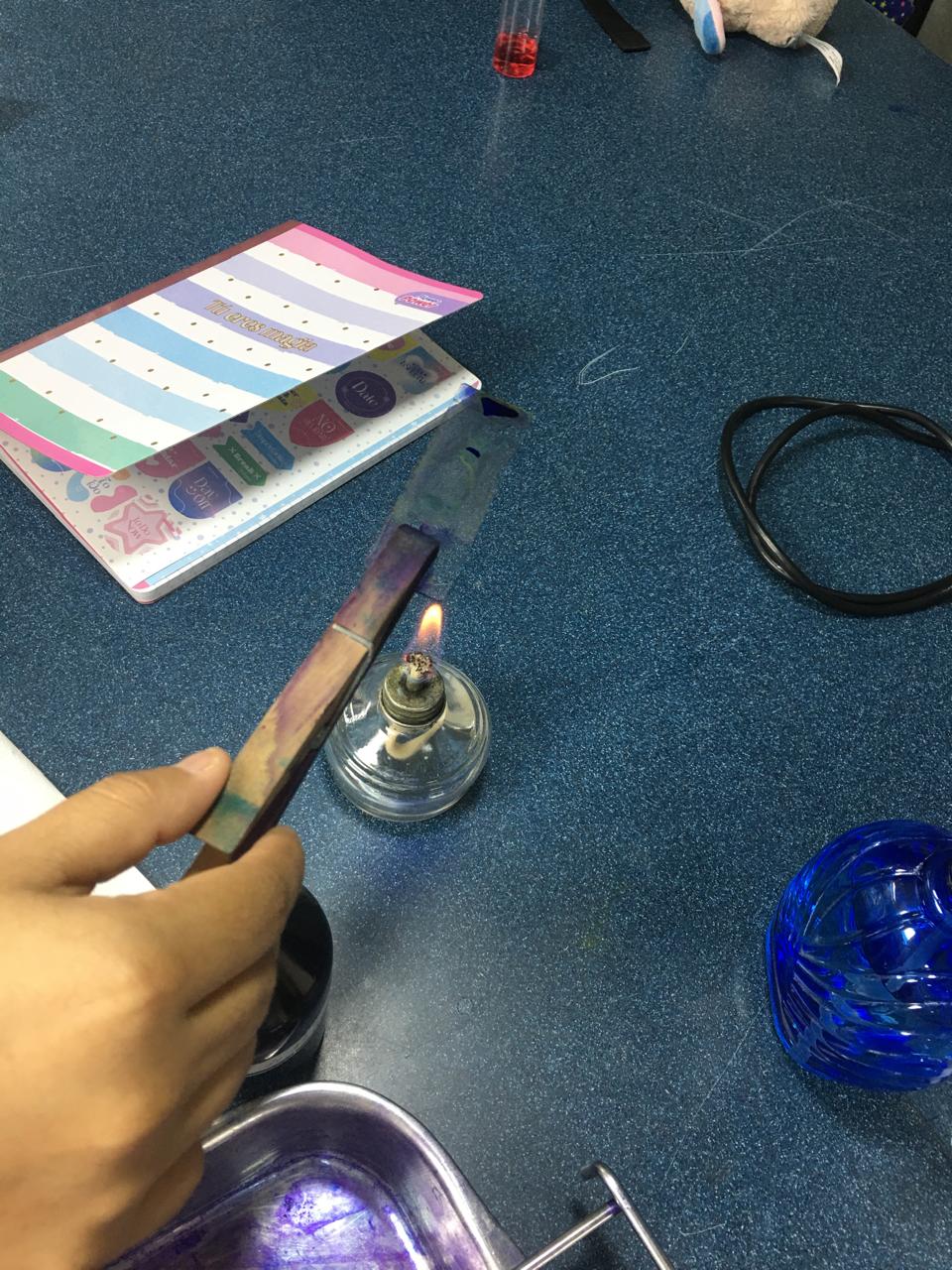 Figura 16: Secado final de la muestra para la observación microscópica.